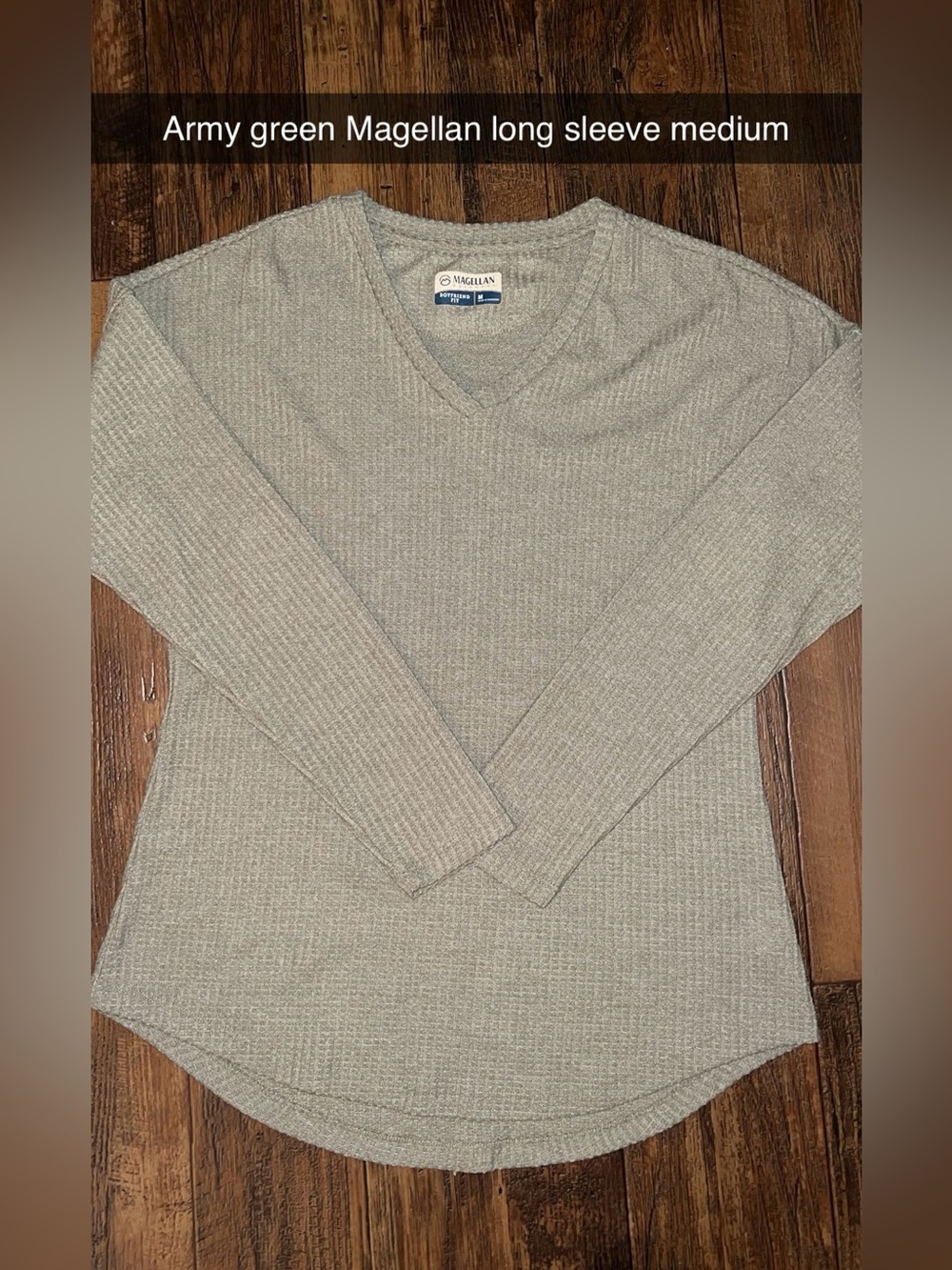 Magellan Outdoors Women's V-Neck Long Sleeve Tunic - Olive Green